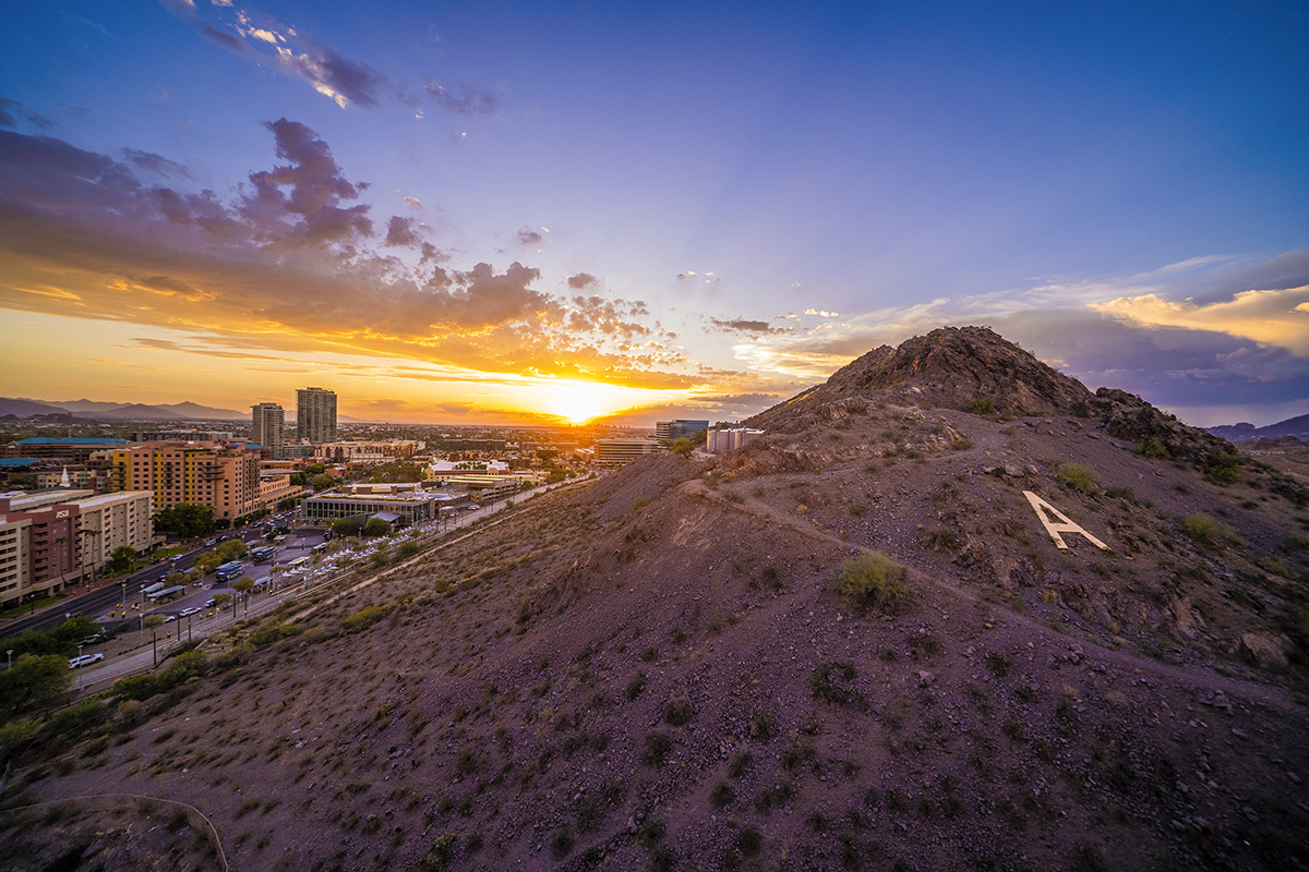 A Mountain and the Tempe area near ASU