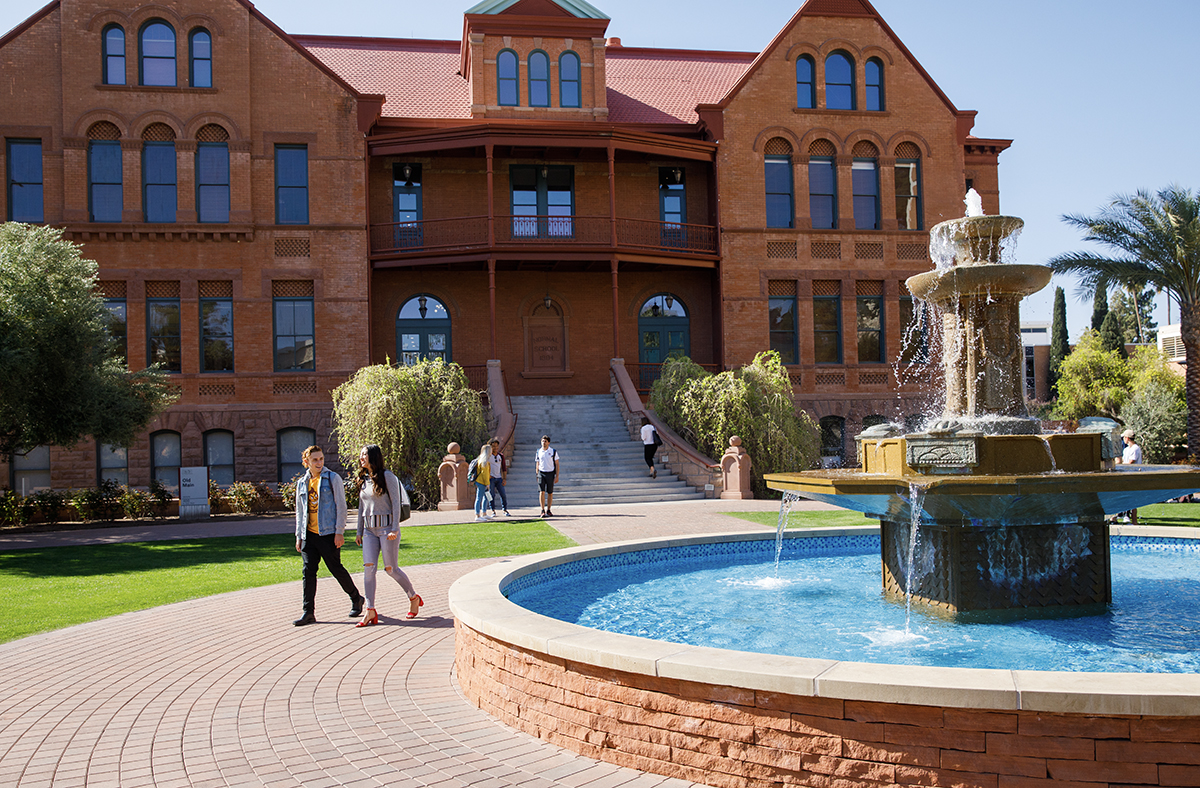 Old Main and the fountain on ASU's Tempe campus